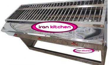 کباب پز گازی استیل با دهنه 40 سانتیمتری و عرض یک ونیم متری
