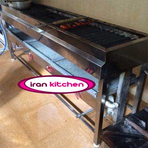 کباب پز استیل صنعتی با دهنه ۵۰ چدنی