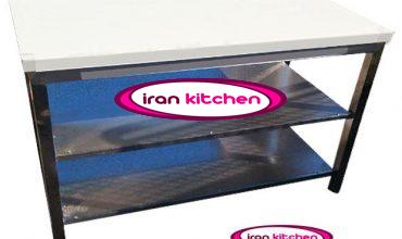 میزکار استیل طرح مکانیکی با دو طبقه وسط