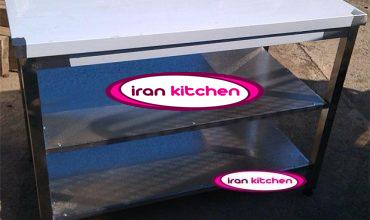میزکار استیل طرح مکانیکی با دو طبقه وسط