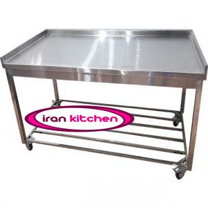 میز کار صنعتی چرخدار استیل داروسازی با پاتروکی