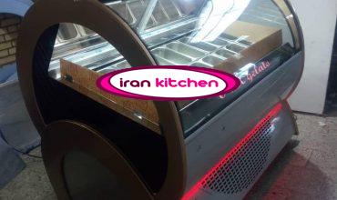تاپینگ بستنی طرح کره ای ۱۴ کاسه استیل طلایی