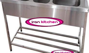 سینک ظرفشویی صنعتی استیل سه لگن پرسی آشپز خانه های صنعتی