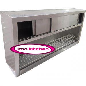 کابینت آبچکان با بدنه استیل خشدار دارای درب کشویی طول ۱۵۰ سانتی متر