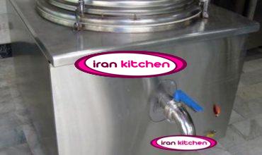 دیگ مکعبی سه جداره صنعتی استیل دارای قطر ۹۰ مکعبی جوشی