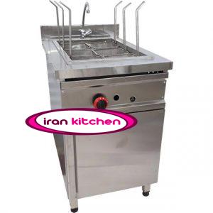 دستگاه پاستا پز ظرفیت شش سبد صنعتی دارای بدنه استیل گازی