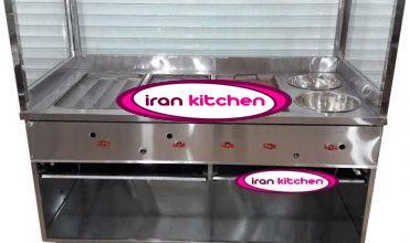 فر پنج کاره ساندویچی دارای گریل سرخکن تخت و گریل شلف ذغالی