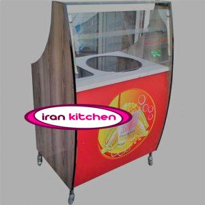 دستگاه ذرت مکزیکی دارای بدنه استیل و چوب و شیشه خم با کیفیت بالا
