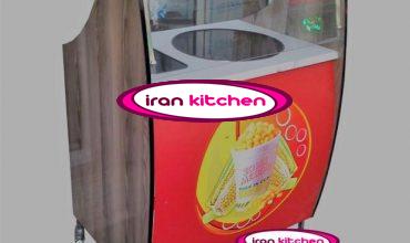 دستگاه ذرت مکزیکی دارای بدنه استیل و چوب و شیشه خم با کیفیت بالا
