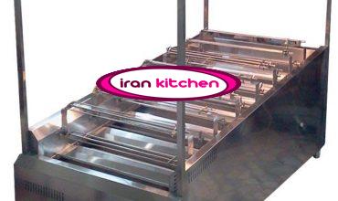 دستگاه چیکن ذغالی دارای هود و شیشه با ظرفیت 8 سیخ