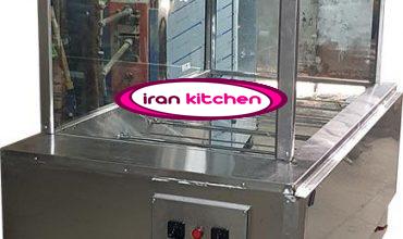 دستگاه مرغ بریان ذغالی دارای ۱۰ سیخ و هود و شیشه با کیفیت عالی و بالا