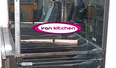 دستگاه مرغ بریان ذغالی دارای 10 سیخ و هود و شیشه