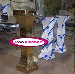 پایه استیل طلایی در ابعاد مختلف
