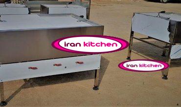 دیزی پزی به صورت گازی دارای سه سنگ چدنی