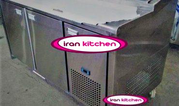 تاپینگ پیتزا دارای 7 لگن با پیشخوان رف و شیشه