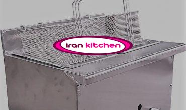 سرخ کن رومیزی دو لگنه گازی با بدنه استیل