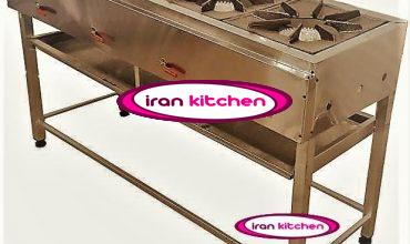 اجاق گاز خطی صنعتی دارای چهار شعله و با پایه با کیفیت بسیار بالا