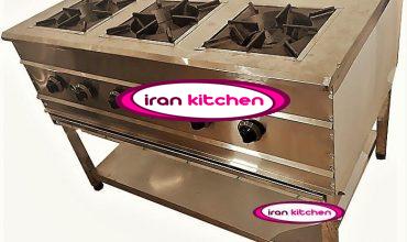 اجاق گاز آشپزخانه دارای پایه و شش شعله با کیفیت بسیار بالا