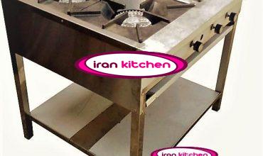 اجاق گاز دارای چهار شعله و پایه و سینی روغن ریز با کیفیت بسیار بالا