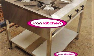 اجاق گاز دارای چهار شعله و پایه و سینی روغن ریز با کیفیت بسیار بالا