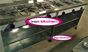 اجاق گاز خطی دارای سه شعله و پایه با کیفیت بسیار بالا