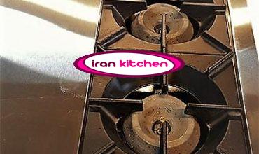 اجاق گاز صنعتی دارای پایه و بدنه استیل 5 شعله و به صورت خطی و کیفیت بسیار بالا
